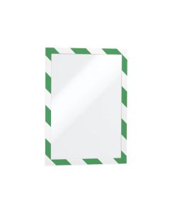DURABLE DURAFRAME SECURITY SELF-ADHESIVE A4 GRN/WHT PACK 2