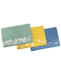 MARBIG ENVIRO "WE MEAN GREEN" DOCUMENT WALLET FOOLSCAP ASSORTED