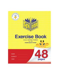 SPIRAX EXERCISE BOOK 225X175MM 48PG 14MM DOTTED THIRDS