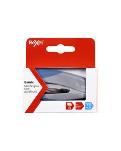 REXEL BAMBI STAPLER MINI GREY/BLUE