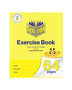 SPIRAX EXERCISE BOOK 225X175MM 64PG 18MM DOTTED THIRDS