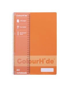 COLOURHIDE NOTEBOOK A4 120PAGE TANGERINE