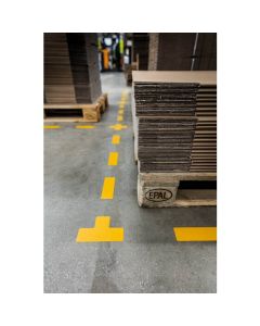 DURABLE FLOOR MARKING SHAPE "T" YELLOW PACK 10