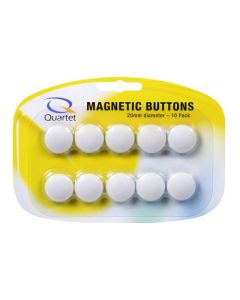 QUARTET  MAGNET BUTTONS 20MM WHITE PK10