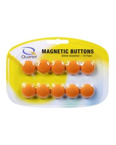 QUARTET  MAGNET BUTTONS 20MM ORANGE PK10