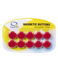 QUARTET  MAGNET BUTTONS 30MM RED PK10