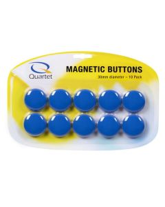 QUARTET  MAGNET BUTTONS 30MM BLUE PK10