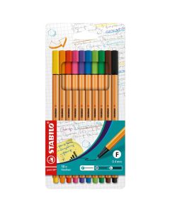 STABILO POINT 88 FINELINER ASSTD WALLET 10