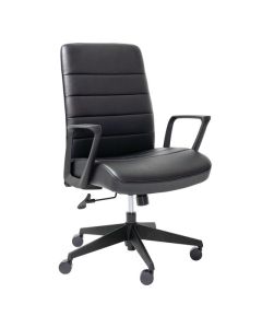 MONDO PLATO CHAIR W ARMS, B.LEATHER BLK