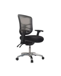Buro Metro Chair with Seat Slide & Arms, Aluminium Base