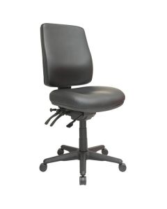 Buro Roma 3 Lever High Back Chair, Dillon PU Black fabric