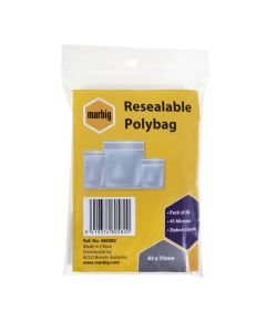 MARBIG  RESEALABLE POLYBAGS 65MMX75MM PK50