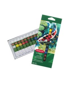 DERWENT ACADEMY ACRYLIC PAINT 12ML PACK 12