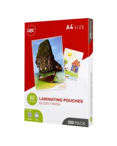 GBC LAMINATING POUCH A4 80 MICRON PACK 200