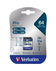 VERBATIM PRO 64GB SDHC CARD CLASS 10 (UHS-I)
