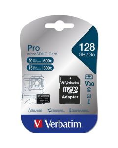 VERBATIM PRO 128GB MICRO SDXC CARD CLASS 10 (UHS-3 AD)