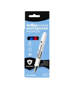 ARTLINE SUPREME WHITEBOARD MARKER ASSORTED 4 PACK