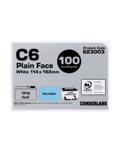 CUMBERLAND ENVELOPE 114X162MM WHITE BOX100