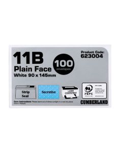 CUMBERLAND ENVELOPE 90X145MM WHITE BOX100