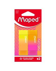 MAPED NEON ERASER PACK 2