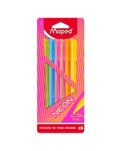 MAPED NEON FINELINERS PACK 6