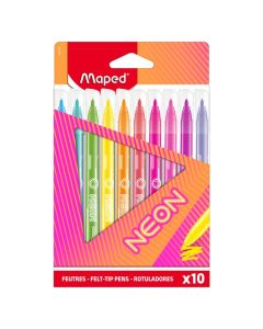 MAPED NEON FELT TIP PENS PACK 10