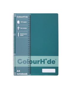 COLOURHIDE A4 NOTEBOOK 120PG TEAL GREEN