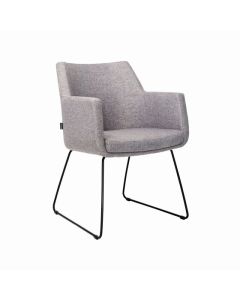 Konfurb Hady Chair, Keylargo Ash fabric - Black Sled Base