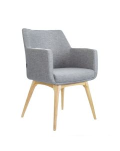 Konfurb Hady Chair, Keylargo Ash fabric - 4 Leg Wood Base