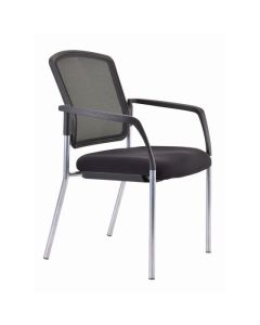 BURO LINDIS MESH BACK CHAIR -BLK, SLV PC