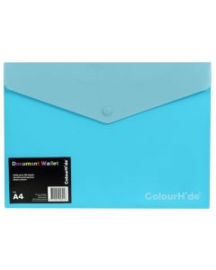 COLOURHIDE A4 DOCUMENT WALLET SKY BLUE