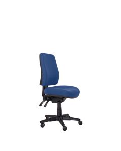 Buro Roma 3 Lever High Back Chair, Dark Blue fabric