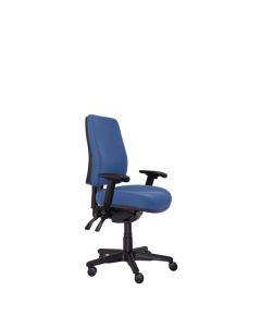 Buro Roma 3 Lever High Back Chair, with Arms, Dark Blue fabric