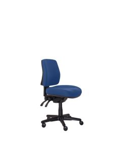 Buro Roma 3 Lever Mid Back Chair, Dark Blue fabric