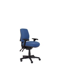 Buro Roma 3 Lever Mid Back Chair, with Arms, Dark Blue fabric