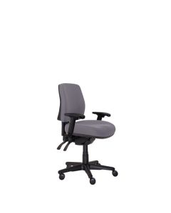 Buro Roma 3 Lever Mid Back Chair, with Arms, Charcoal fabric