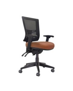 Buro Metro II 24/7 Chair with Arms, Nylon Base, SafeTex Rust fabric