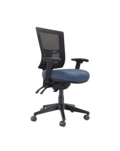 Buro Metro II 24/7 Chair with Arms, Nylon Base, SafeTex Cobalt fabric