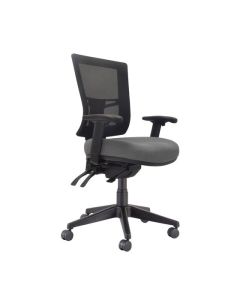 Buro Metro II 24/7 Chair with Arms, Nylon Base, SafeTex Smoke fabric