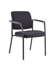 Buro Lindis 4 Leg Black Frame, with Arms, Black fabric