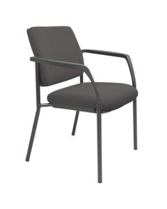 Buro Lindis 4 Leg Black Frame, with Arms, SafeTex Charcoal fabric