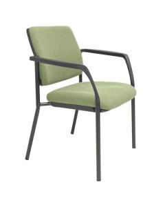 Buro Lindis 4 Leg Black Frame, with Arms, SafeTex Olive fabric