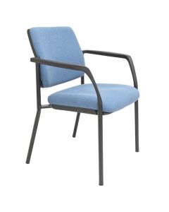 Buro Lindis 4 Leg Black Frame, with Arms, SafeTex Cobalt fabric