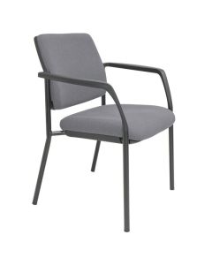 Buro Lindis 4 Leg Black Frame, with Arms, SafeTex Smoke fabric