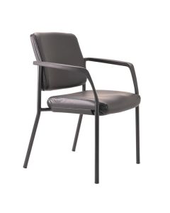 Buro Lindis 4 Leg Black Frame, with Arms, Dillon PU Black fabric