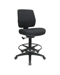 Buro Roma 1 Lever Mid Back Drafting Chair, Black fabric