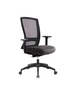 Buro Mentor Mesh Chair with Arms, Nylon Base - SafeTex Charcoal fabric