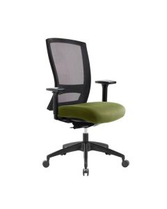 Buro Mentor Mesh Chair with Arms, Nylon Base - SafeTex Olive fabric