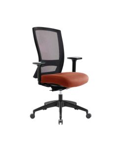 Buro Mentor Mesh Chair with Arms, Nylon Base - SafeTex Rust fabric