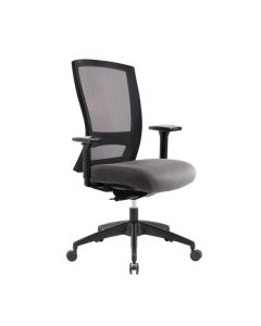 Buro Mentor Mesh Chair with Arms, Nylon Base - SafeTex Rust Smoke fabric